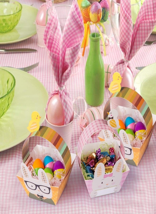 Naler 12 Packs Easter Bunny Party Paper Baskets Assorted Colored Small Easter Cases Stuffers Treat Boxes for Egg Hunt Spring Party Favors Activities Games Rewards Spring Crafts - Image 5